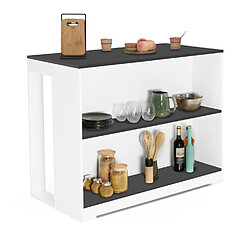 Idmarket Table de Bar ÃŽlot Juno - Blanc et Gris