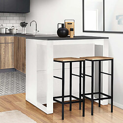 Idmarket Table de Bar ÃŽlot Juno - Blanc et Gris