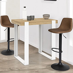 Idmarket Table de Bar Phoenix - Bois et Blanc
