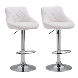 Decoshop26 Tabourets de bar - Blanc