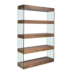 Angel Cerda Étagère en noyer et verre