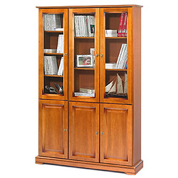 MES Bibliothèque 3 portes Merisier