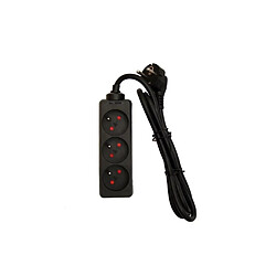 Chacon Bloc multiprise 3 prises - Noir