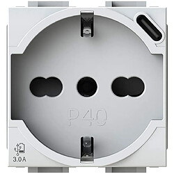 Prise P40 avec chargeur USB 3.0 - Blanc