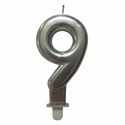 Paris Prix Bougie d'Anniversaire Chiffre 9 - Argent