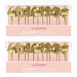 Scrapcooking Bougies d'anniversaire étoiles dorées