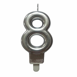 Paris Prix Bougie d'Anniversaire Chiffre 8 - Argent