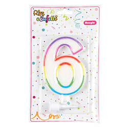 Avis Paris Prix Bougie d'Anniversaire Chiffre 6 10cm Multicolore