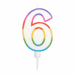 Paris Prix Bougie d'Anniversaire Chiffre 6 10cm Multicolore 