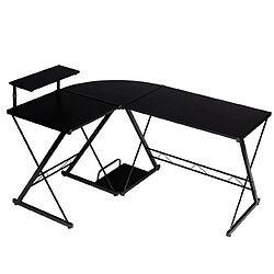 Bureau d'angle détachable Helloshop26 - Noir