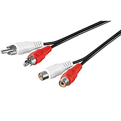 PremiumCord Câble RCA M/F 15m Câble audio rallonge - 2 x RCA M/F - 15 mètres
