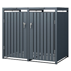 ML-Design ML Design Abri pour poubelles 132 cm Cache poubelles - Acier - Pour 2 poubelles 240L - 132 x 80 x 116,3 cm - Anthracite