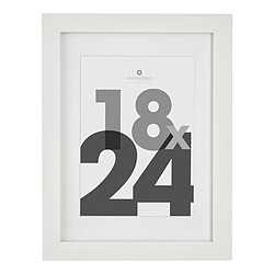 Cadre Photo Bois 18x24cm Blanc Cadre photo avec passe-partout - Format adapté photo 18 x 24 cm - MDF et verre