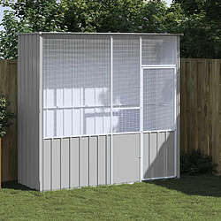 vidaXL Cage Gris 215x78x200 cm