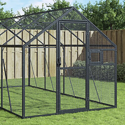 vidaXL Volière anthracite 1,79x8x1,85 m aluminium