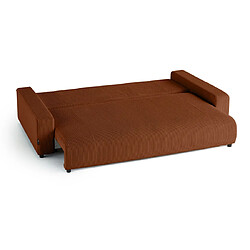 Lisa design Canapé droit 3 places convertible - Terracotta