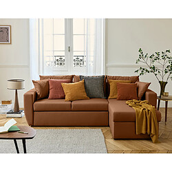 Bestmobilier Astoria - canapé d'angle réversible 4 places - convertible avec coffre - en simili