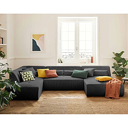 Lisa design canapé modulable velours - Gris clair