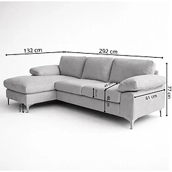 Acheter Concept Usine Canapé d'angle gauche 4-5 places en velours beige GALWAY