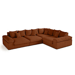 Avis Lisa Design Aspen - canapé d'angle réversible 5 places - assise profonde - en velours côtelé
