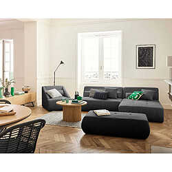 Lisa design Canapé modulable d'angle Onyx - Gris foncé