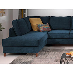 Lisa Design Jake - canapé panoramique d'angle gauche - convertible avec coffre - 7 places - en velours pas cher