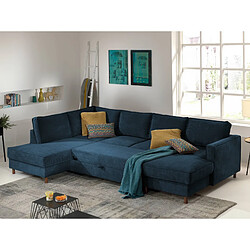 Avis Lisa Design Jake - canapé panoramique d'angle gauche - convertible avec coffre - 7 places - en velours