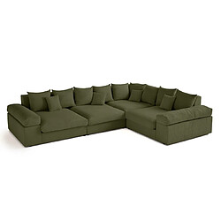 Avis Lisa Design Aspen - canapé d'angle réversible 5 places - assise profonde - en velours côtelé