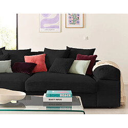 Lisa design Canapé droit Aspen - Noir pas cher