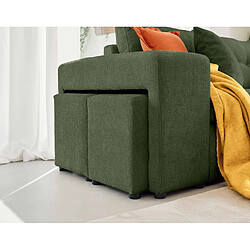 Bestmobilier California - canapé d'angle réversible 4 places - convertible avec coffre, étagère et poufs - en velours texturé pas cher