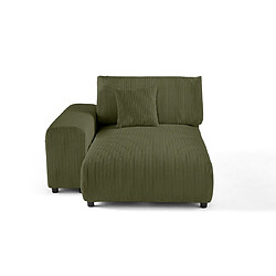 Lisa design canapé méridienne gauche - Vert Canapé méridienne 2 places - tissu polyester - structure bois - assise ressorts Nosag - déhoussable