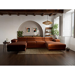 Bestmobilier Pablo canapé panoramique - Terracotta