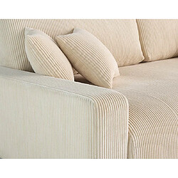 Lisa design Canapé droit convertible 3 places - Beige pas cher