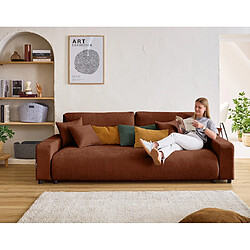 Lisa design canapé droit convertible 3 places - Terracotta