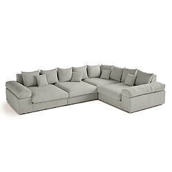 Avis Lisa Design Aspen - canapé d'angle réversible 5 places - assise profonde - en velours côtelé