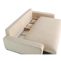 Avis Lisa design Canapé droit convertible 3 places - Beige