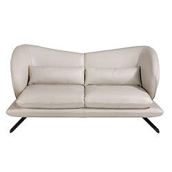 Angel Cerda Canapé 2 places en cuir gris taupe