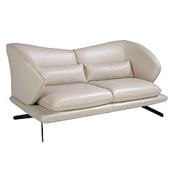 Angel Cerda Canapé 2 places en cuir gris taupe