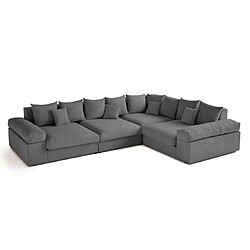 Avis Lisa Design Aspen - canapé d'angle réversible 5 places - assise profonde - en velours côtelé
