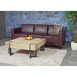 Mendler Lyon - Canapé modulaire 3 places - Rouge-brun