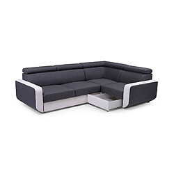 Avis Lisa Design Dustin - Canapé d'angle L réversible - 5 places - Convertible avec coffre - Têtieres réglables