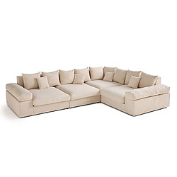 Avis Lisa Design Aspen - canapé d'angle réversible 5 places - assise profonde - en velours côtelé