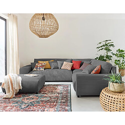 Avis Lisa Design Garance - canapé modulable d'angle droit - 5 places - en velours côtelé