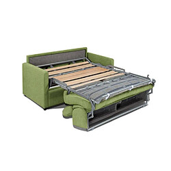 Inside 75 Canapé convertible MARSEILLE matelas 15cm système express sommier lattes 140cm RENATONISI tissu microfibre vert