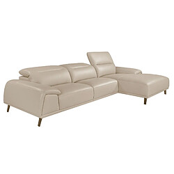 Angel Cerda Canapé d'angle droite en cuir gris taupe