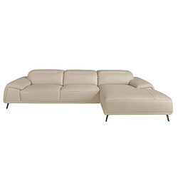 Angel Cerda Canapé d'angle droite en cuir gris taupe