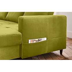 Lisa Design Anna - canapé panoramique d'angle gauche - 7 places - convertible avec coffre - en velours pas cher