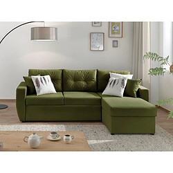 BestMobilier Astoria - Canapé d'angle réversible - Vert Olive