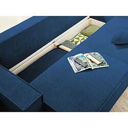 Avis Bestmobilier Dellia - canapé 3 places convertible - avec coffre - en velours côtelé - style