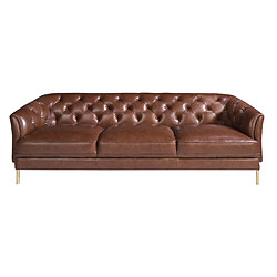 Angel Cerda Canapé 3 places Chester en cuir brun cognac